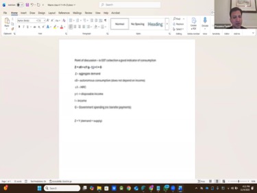 Title: Aggregate Demand Equation - Description: Screenshot showing Z = c0 + c1(y-t) + I + G