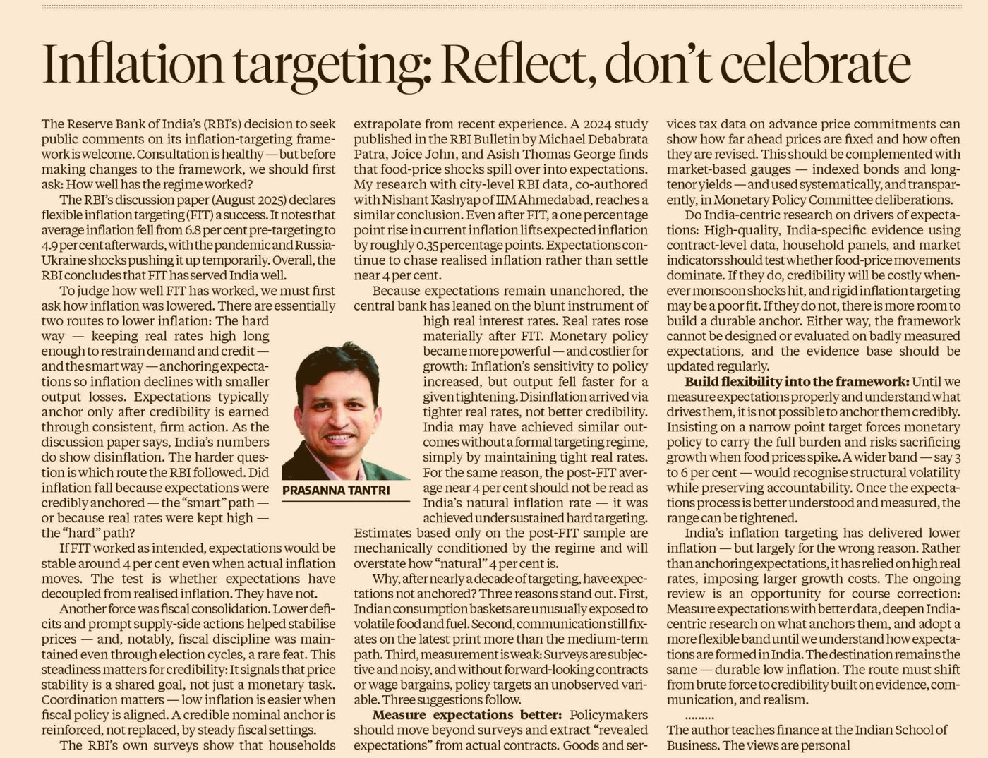 Clipping — Inflation targeting: Reflect, don't celebrate
